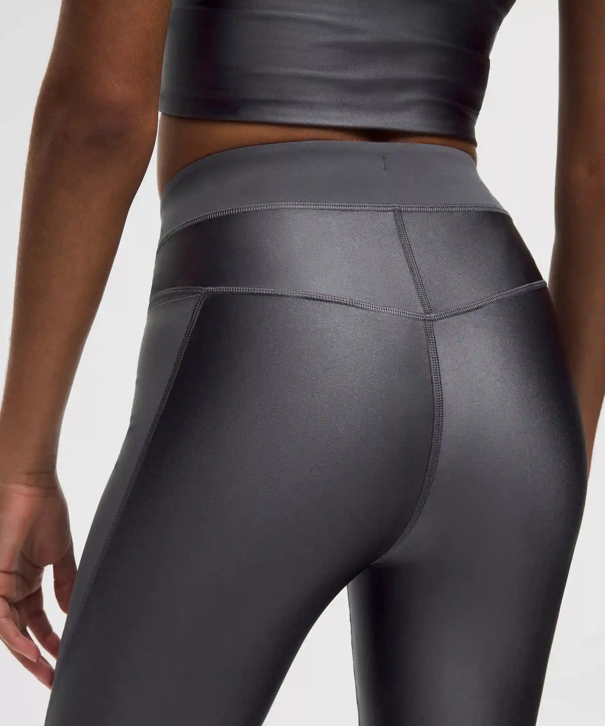 Satin Shine Panelled High-Rise Tight 25" *Wordmark