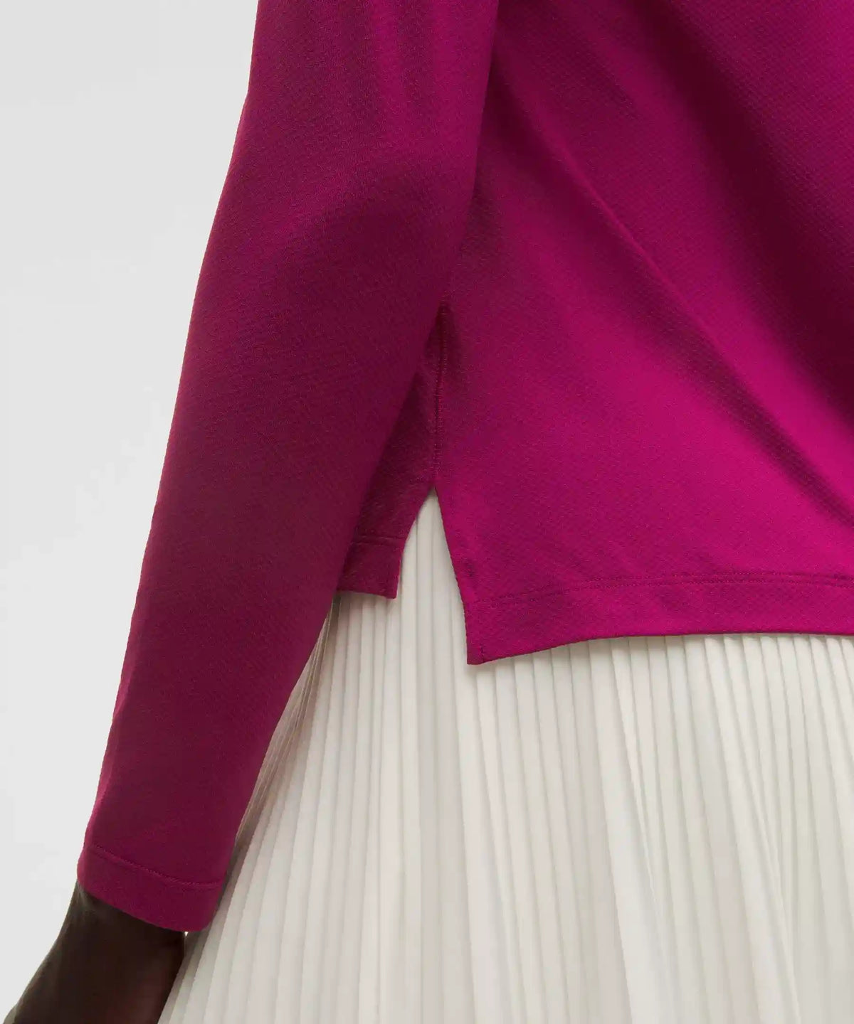 Quick-Dry Long-Sleeve Polo Shirt *Straight Hem