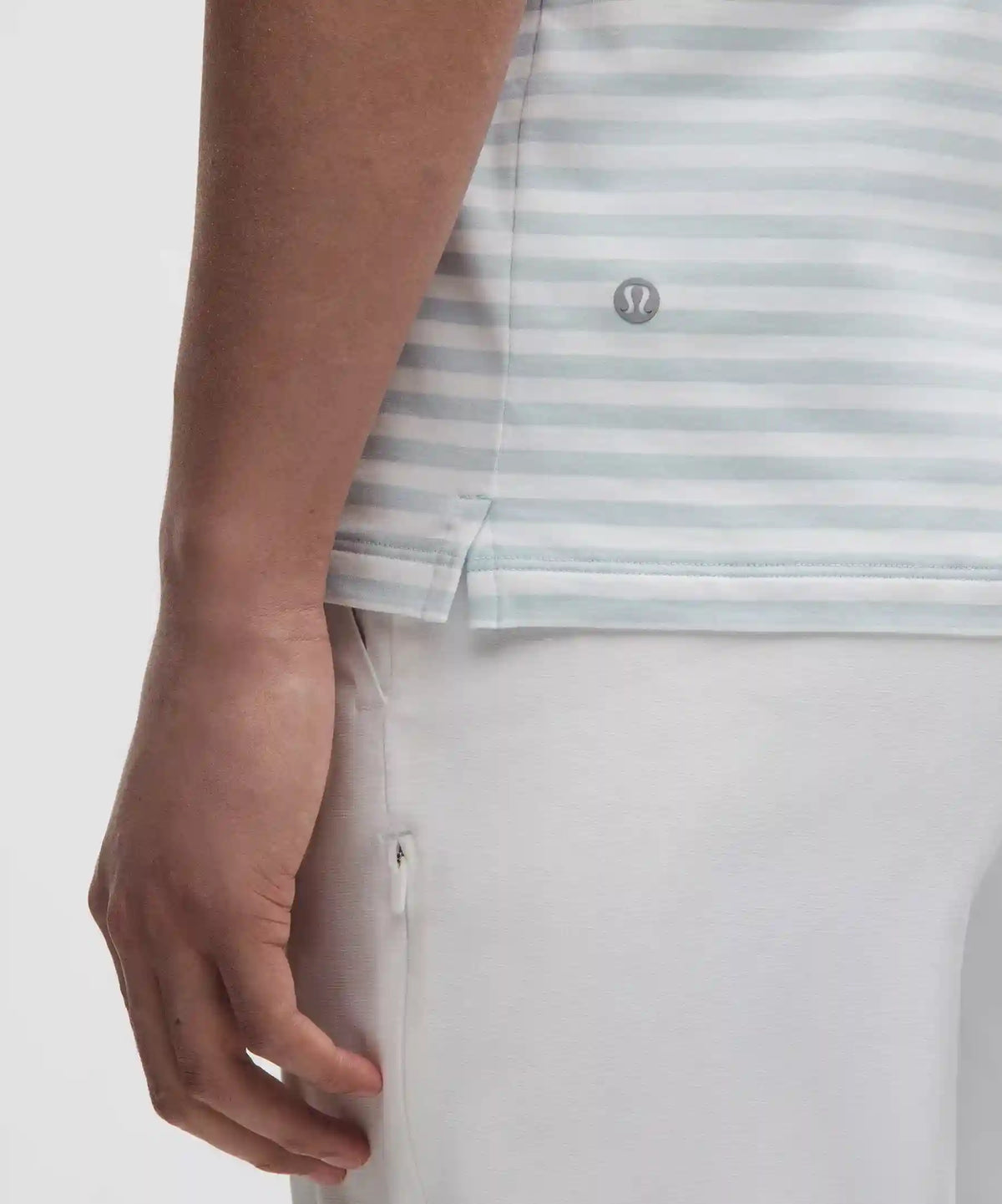 Striped Short-Sleeve Golf Polo