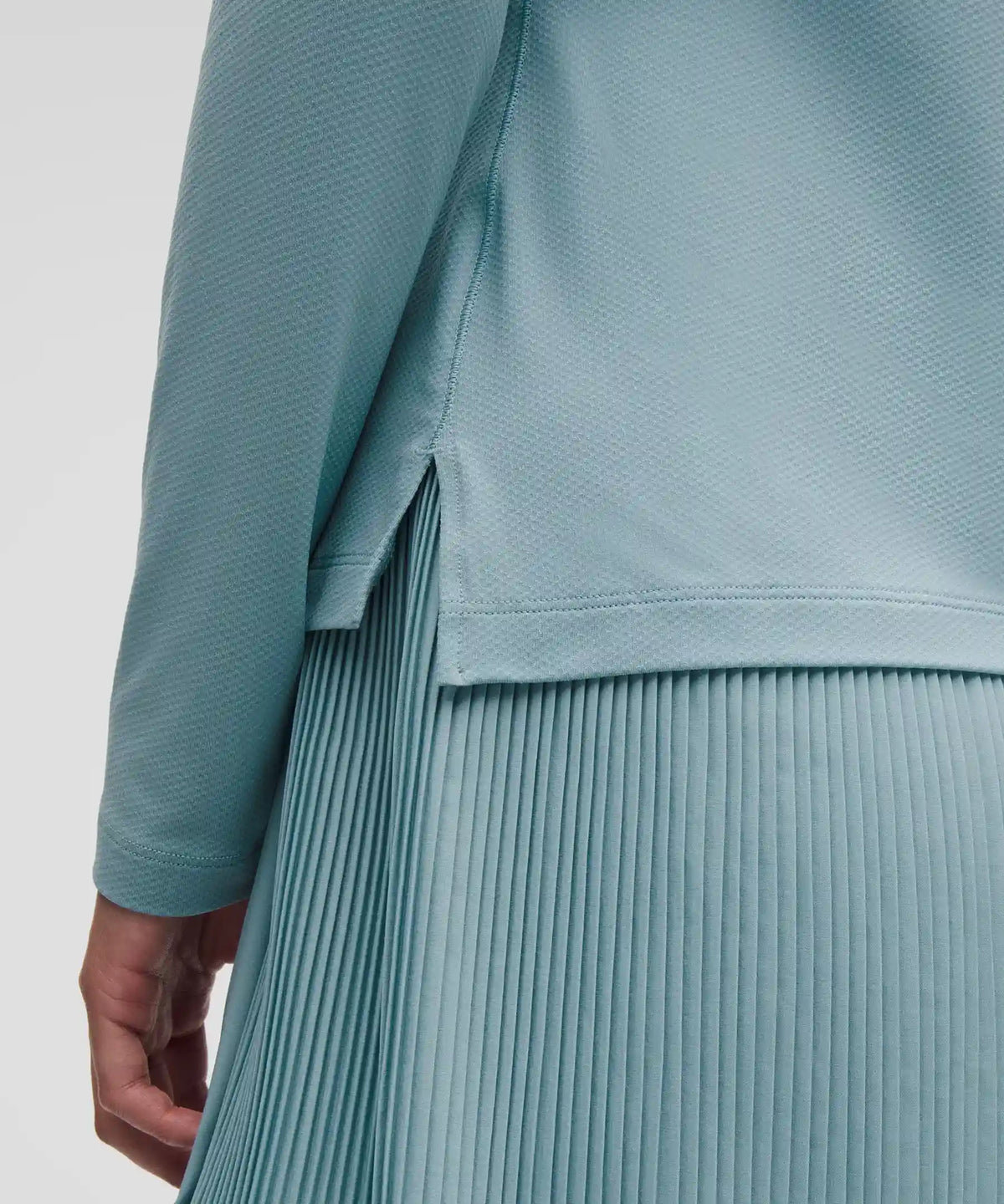 Quick-Dry Long-Sleeve Polo Shirt *Straight Hem