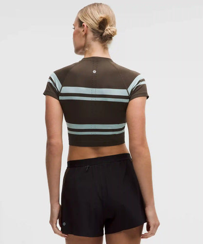 Swiftly Tech Cropped Short-Sleeve Shirt 2.0 *Stripe
