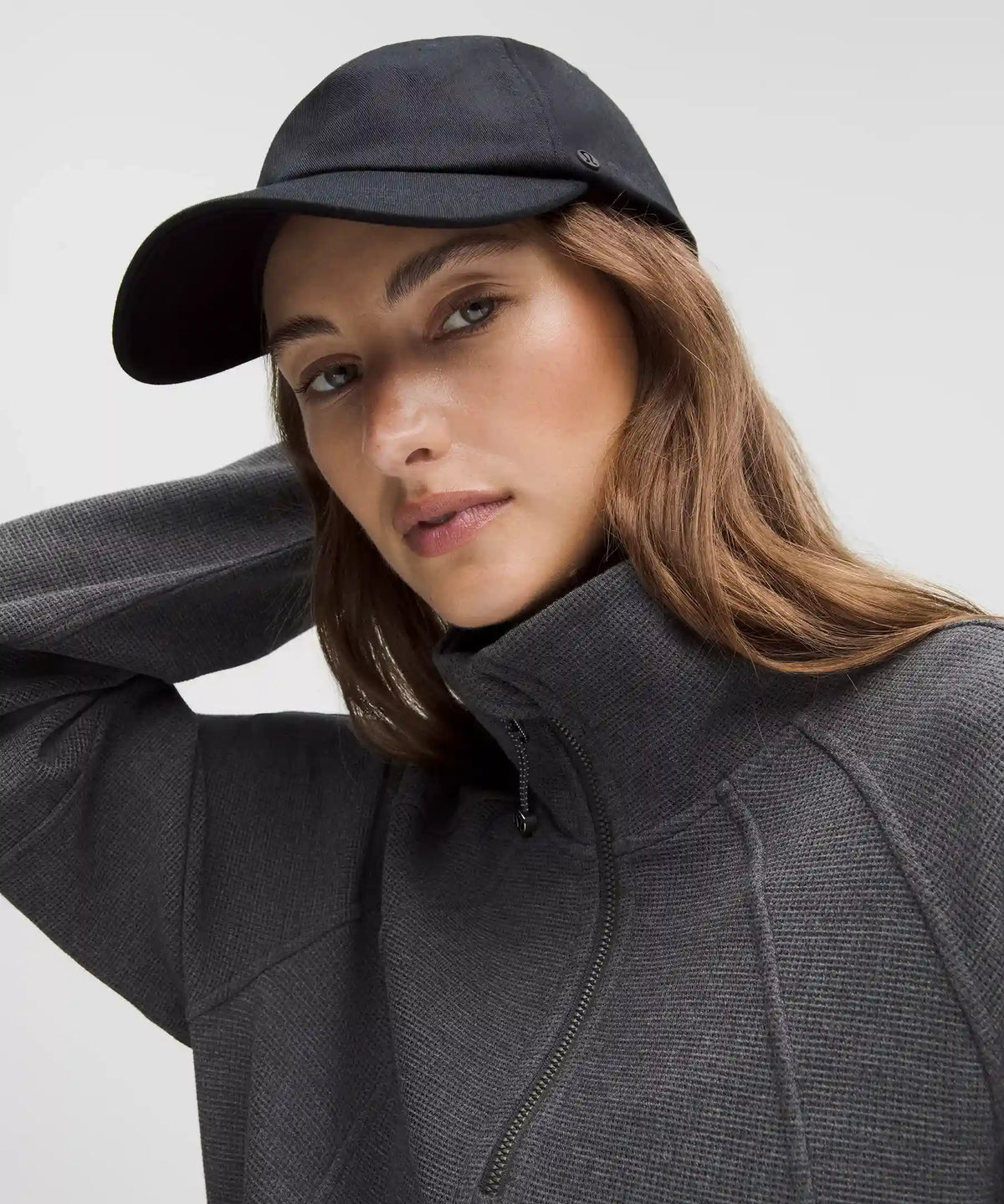Scuba Cropped Funnel-Neck Half Zip *Waffle
