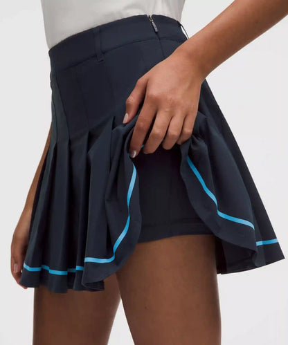 Box-Pleat High-Rise A-line Golf Skirt