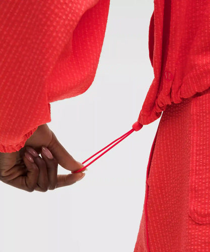 Seersucker WovenAir Funnel-Neck Half Zip