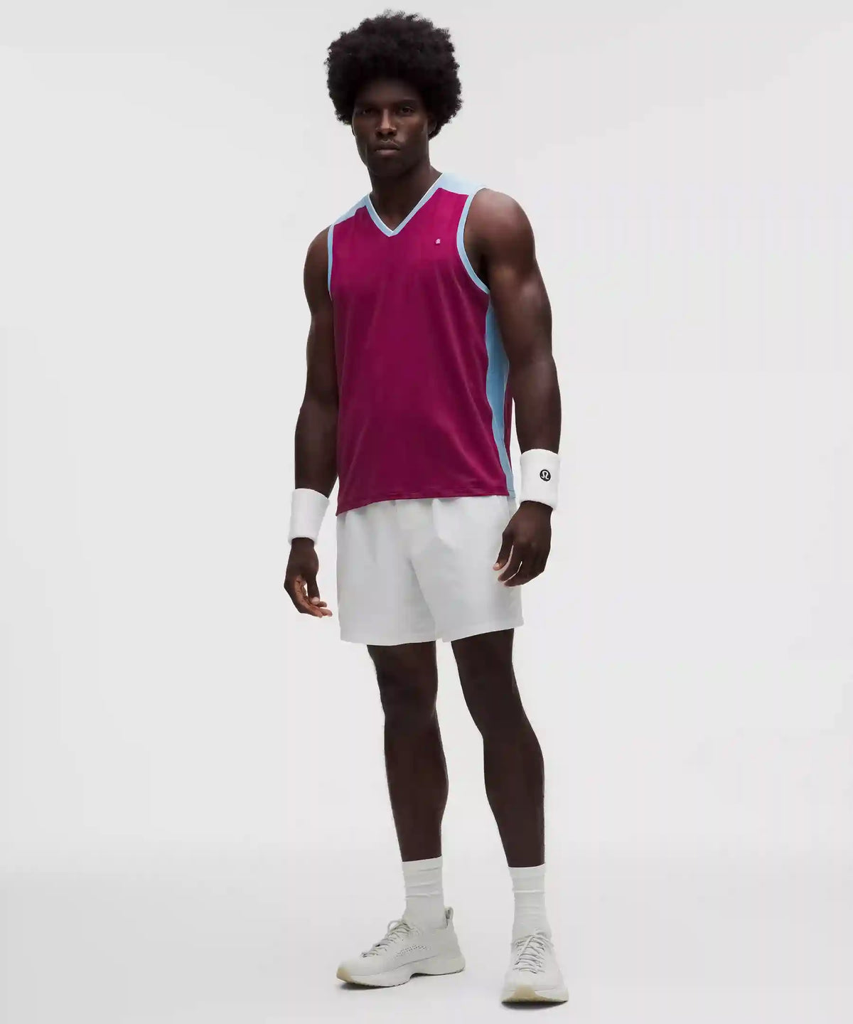Pique Mesh-Panel Sleeveless Tennis Shirt