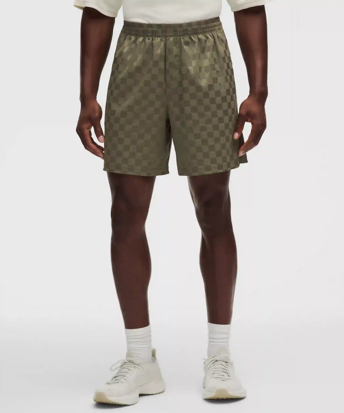 Checkerboard Satin Linerless Gym Short 7"