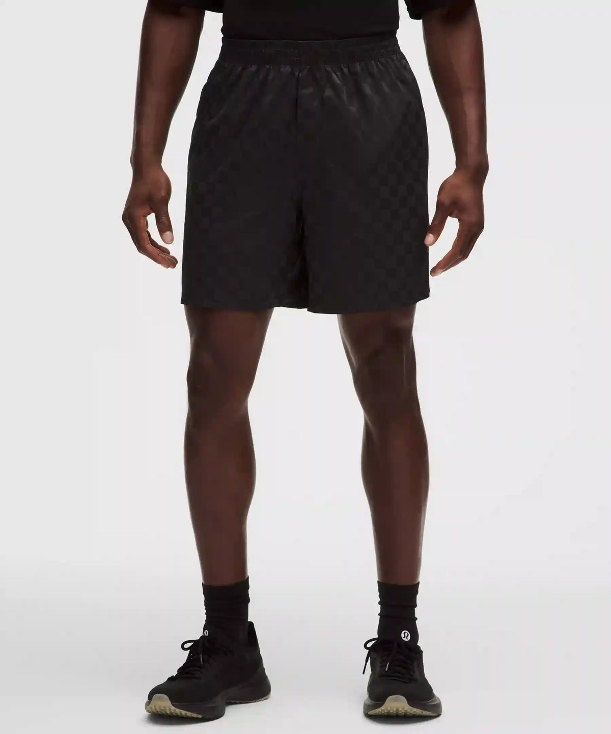 Checkerboard Satin Linerless Gym Short 7"