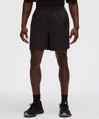 Checkerboard Satin Linerless Gym Short 7"
