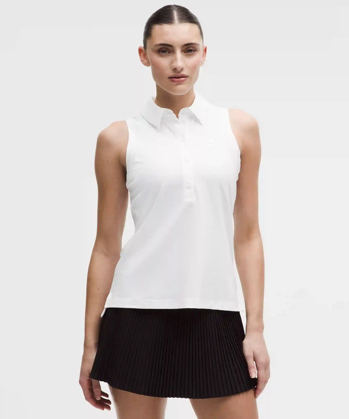 Quick-Dry Sleeveless Polo Shirt Straight Hem *Logo