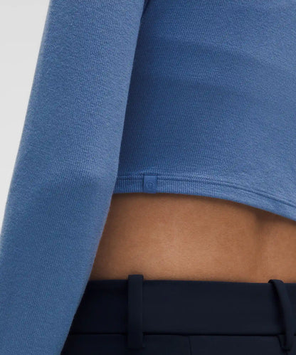 Hold Tight Straight-Hem Cropped Long-Sleeve Shirt