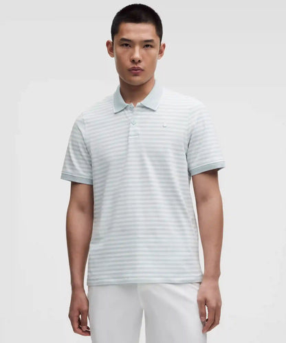 Striped Short-Sleeve Golf Polo