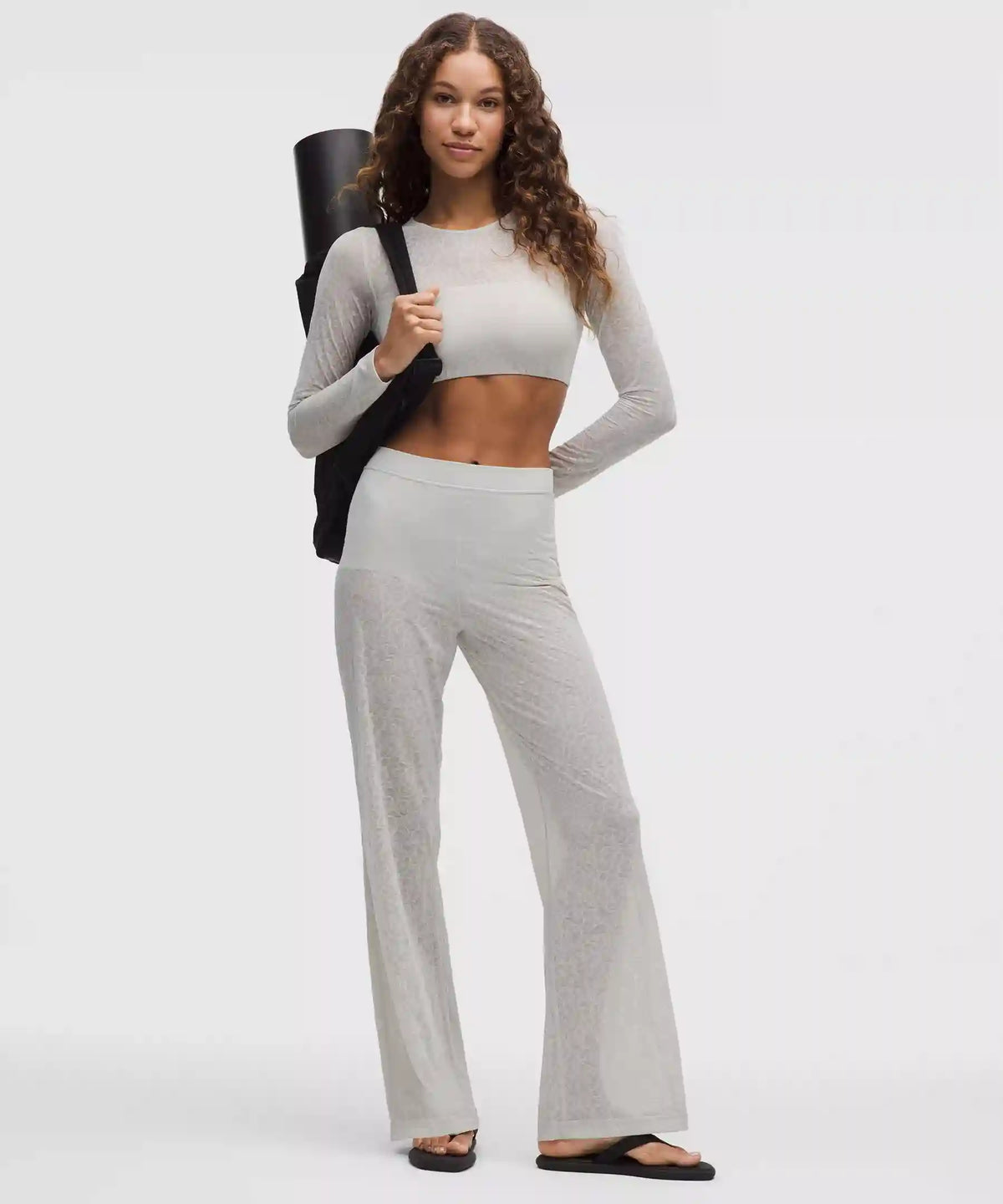 Paisley Lace Jacquard High-Rise Flared Pant