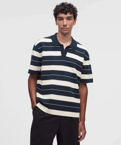 Cotton-Blend Knit Short-Sleeve Polo Shirt
