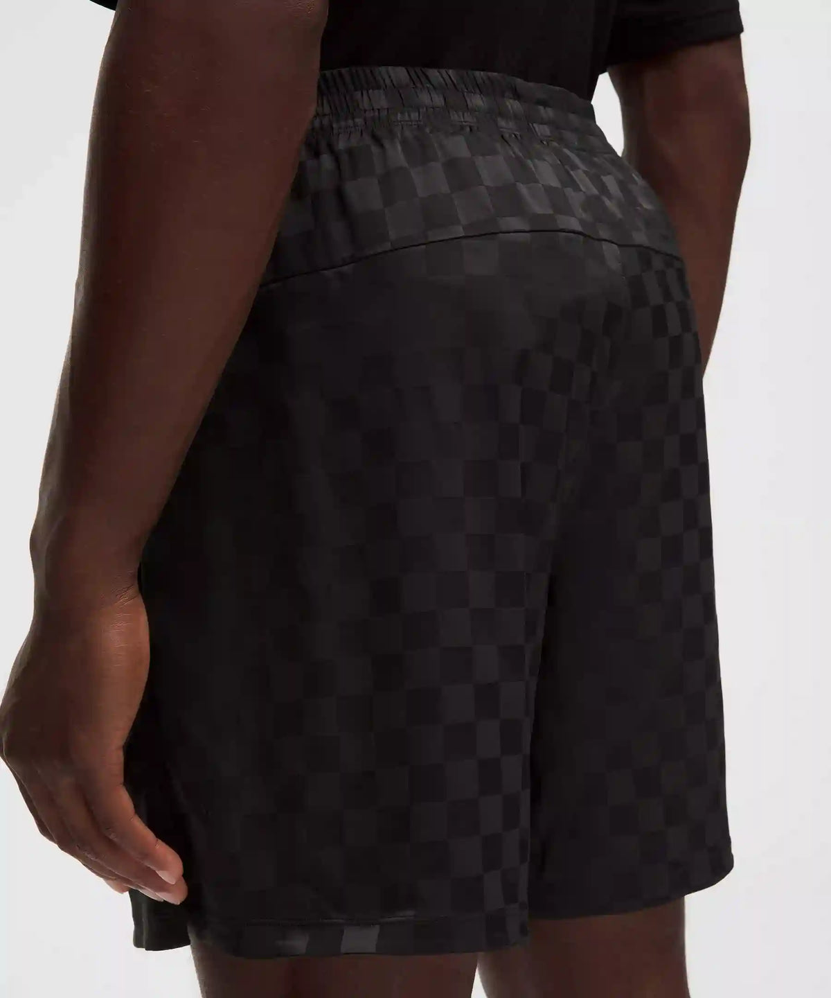 Checkerboard Satin Linerless Gym Short 7"