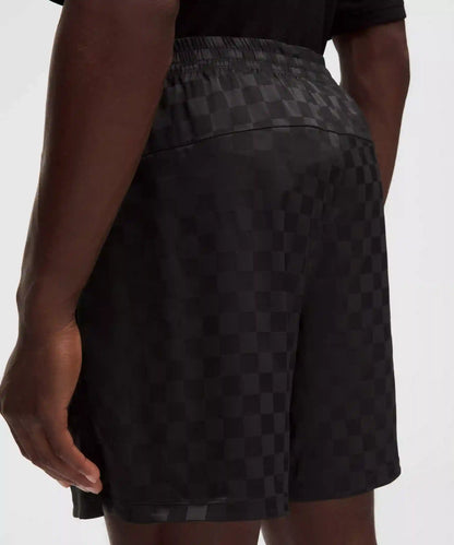 Checkerboard Satin Linerless Gym Short 7"