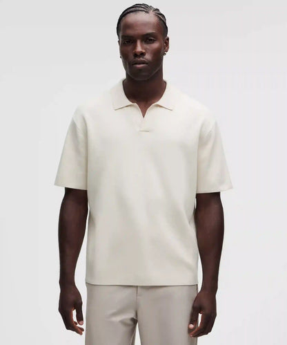Cotton-Blend Knit Short-Sleeve Polo Shirt