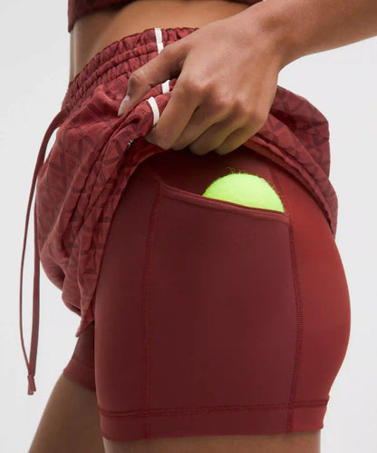 Textured Mesh High-Rise Tennis Skirt