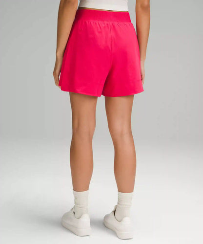 Stretch Woven Relaxed-Fit High-Rise Short 4"