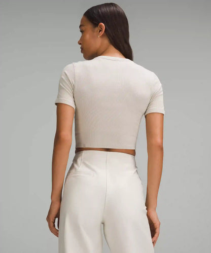 Hold Tight Straight-Hem Cropped T-Shirt