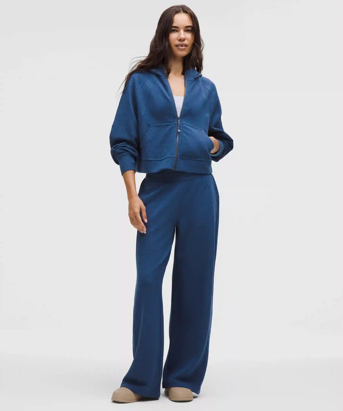 Scuba Mid-Rise Wide-Leg Pant *Waffle
