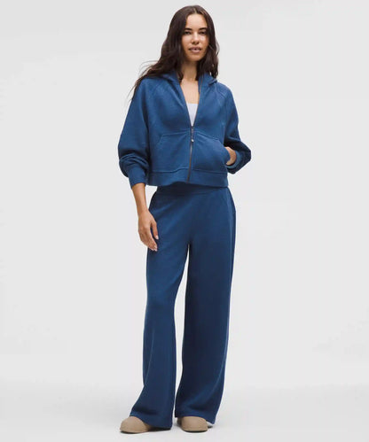 Scuba Mid-Rise Wide-Leg Pant *Waffle