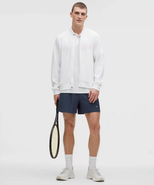 Striped Mesh Tennis Short 5"