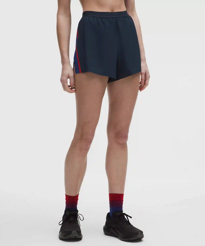 High-Rise Split Short 3" *Stripe