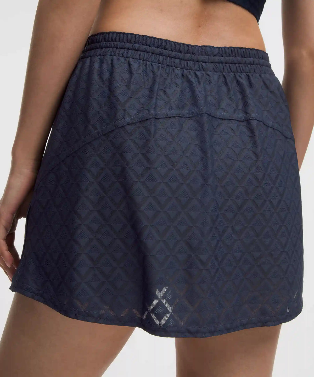 Textured Mesh High-Rise Tennis Skirt