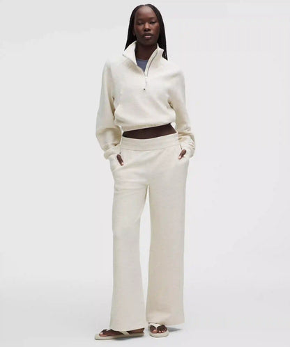 Scuba Cropped Funnel-Neck Half Zip *Waffle