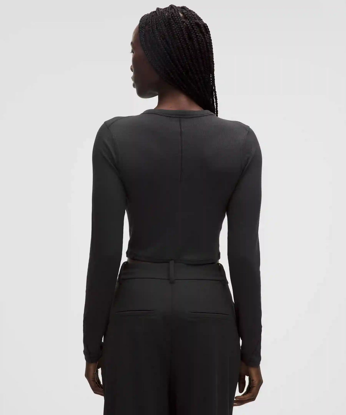 Hold Tight Straight-Hem Cropped Long-Sleeve Shirt