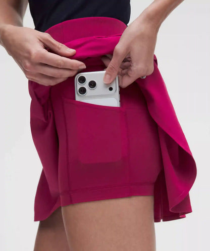 Top-Stitched Pleated Golf Skirt