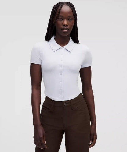Button-Up Collared Short-Sleeve Shirt