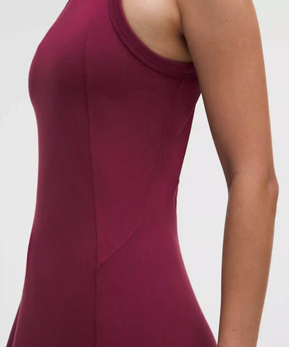Tech Ribbed Fit-and-Flare Midi Dress