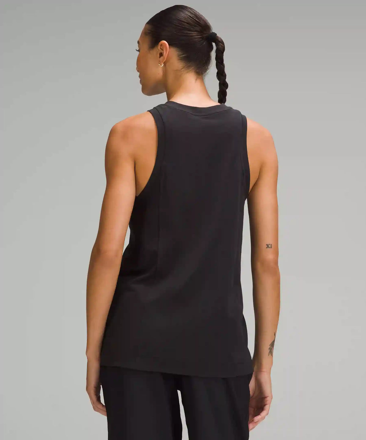 Long Cotton Crewneck Tank Top