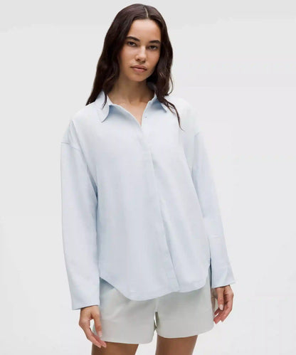 Long Button-Front Shirt