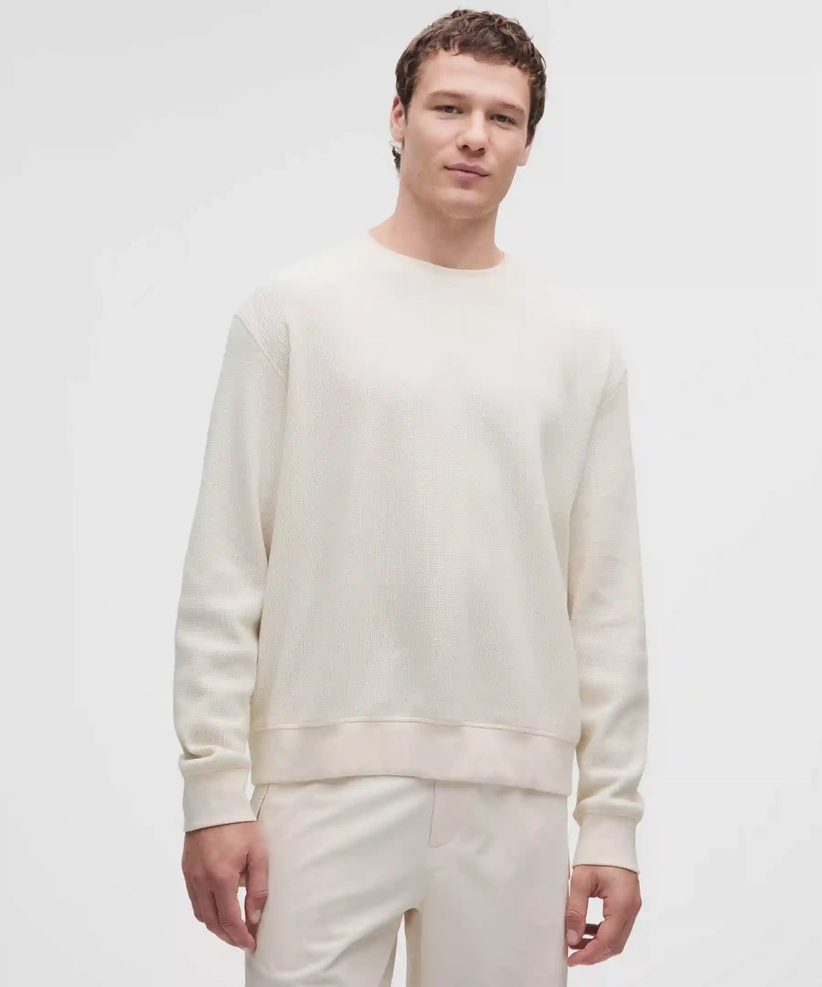 Cotton-Blend Waffle-Knit Long Sleeve