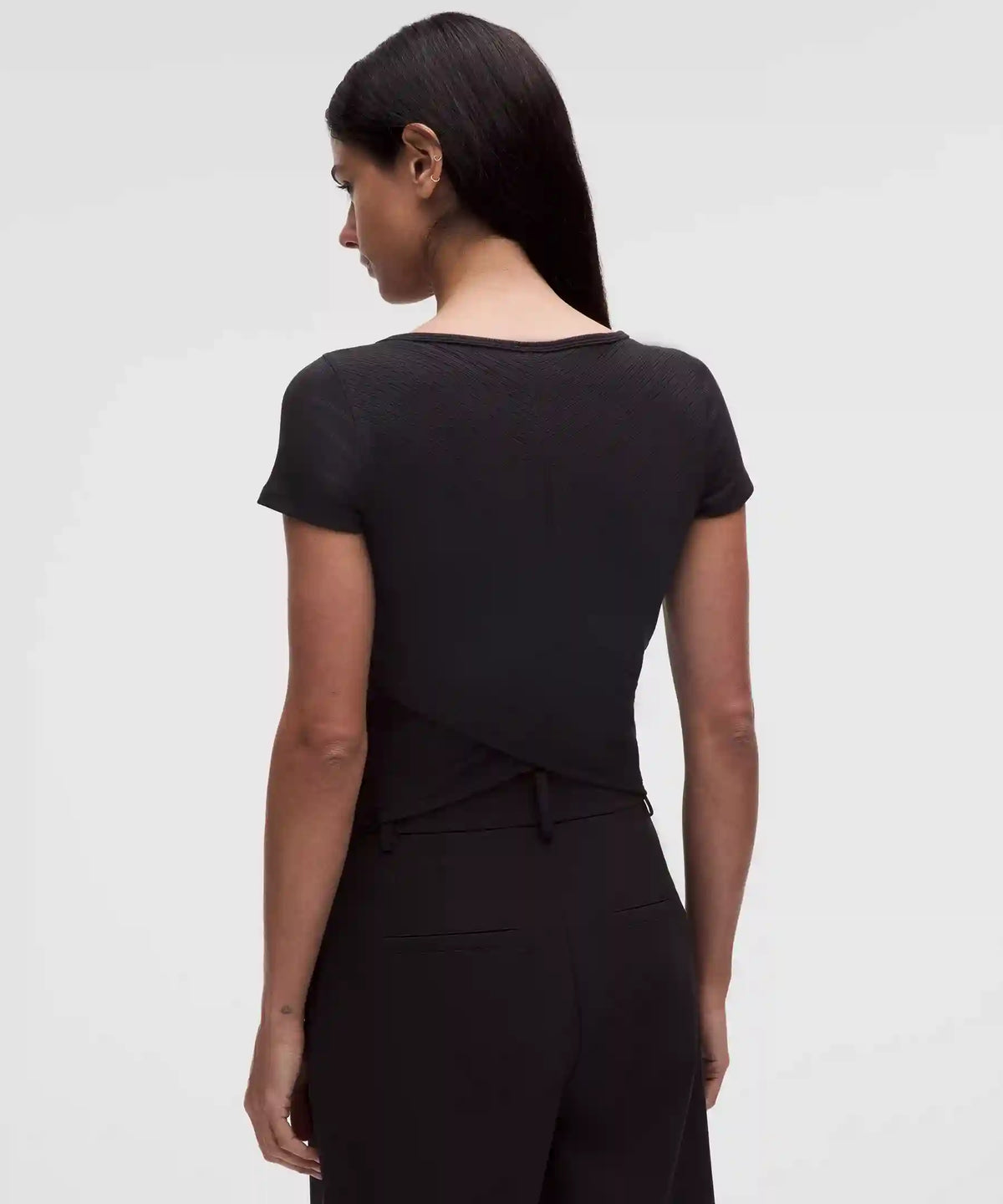 Hold Tight Micro-Rib Cross-Back T-Shirt