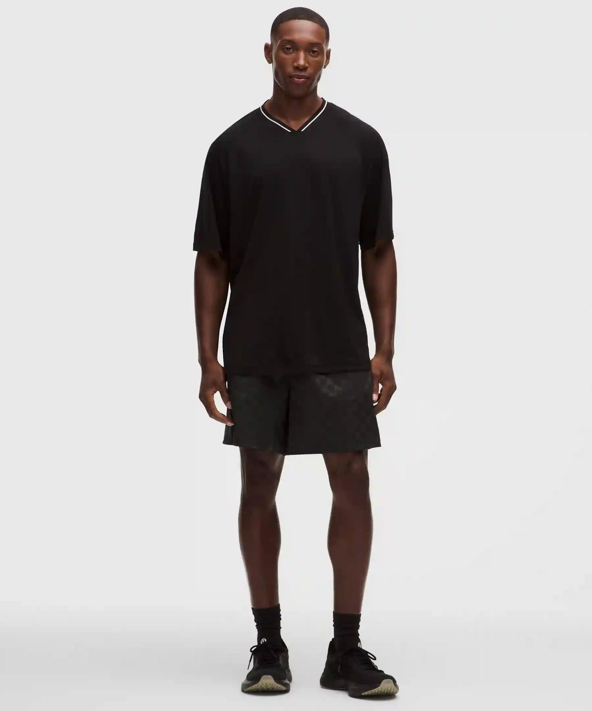 Checkerboard Satin Linerless Gym Short 7"