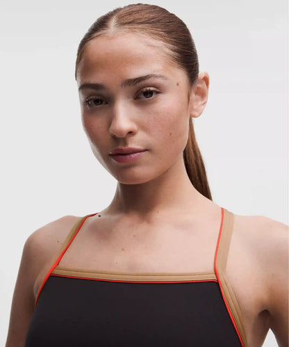 Nulux Side-Stripe Tank Top with Pocket Moderate Support, B/C Cup