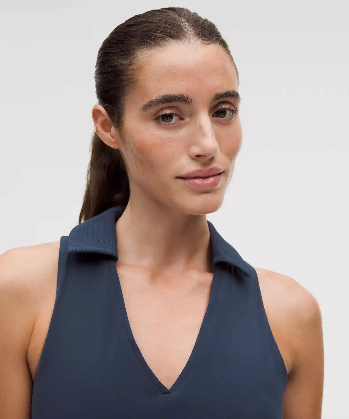 Collared Longline Ribbed Tennis Bra *Medium Support, B/C Cup