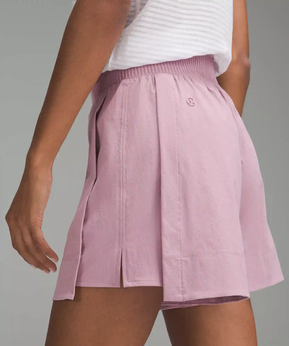 Stretch Woven Relaxed-Fit High-Rise Short 4"