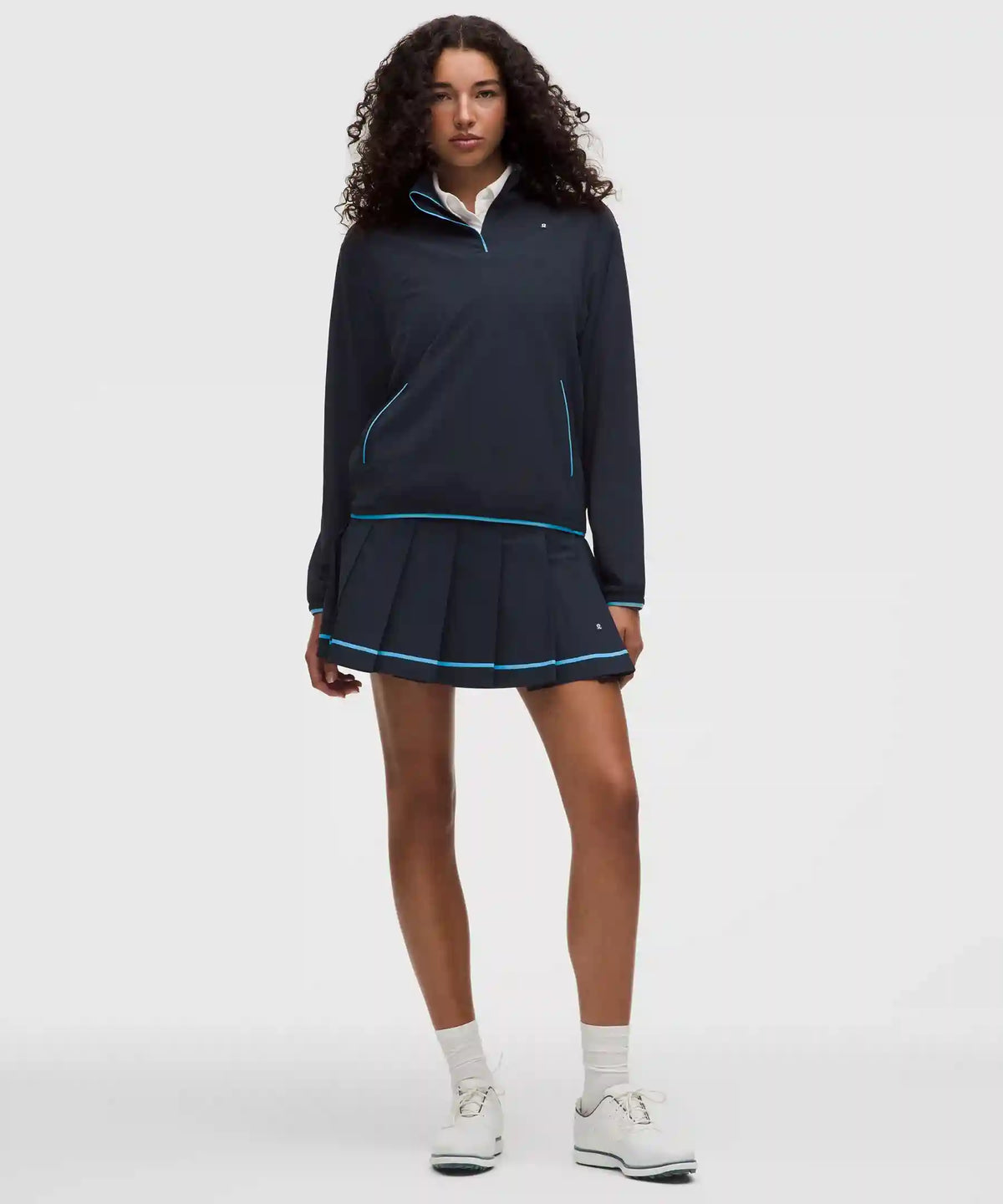 Box-Pleat High-Rise A-line Golf Skirt