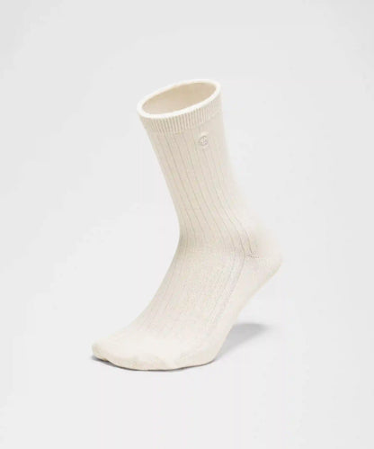 Unisex Ribbed Cotton-Blend Crew Socks
