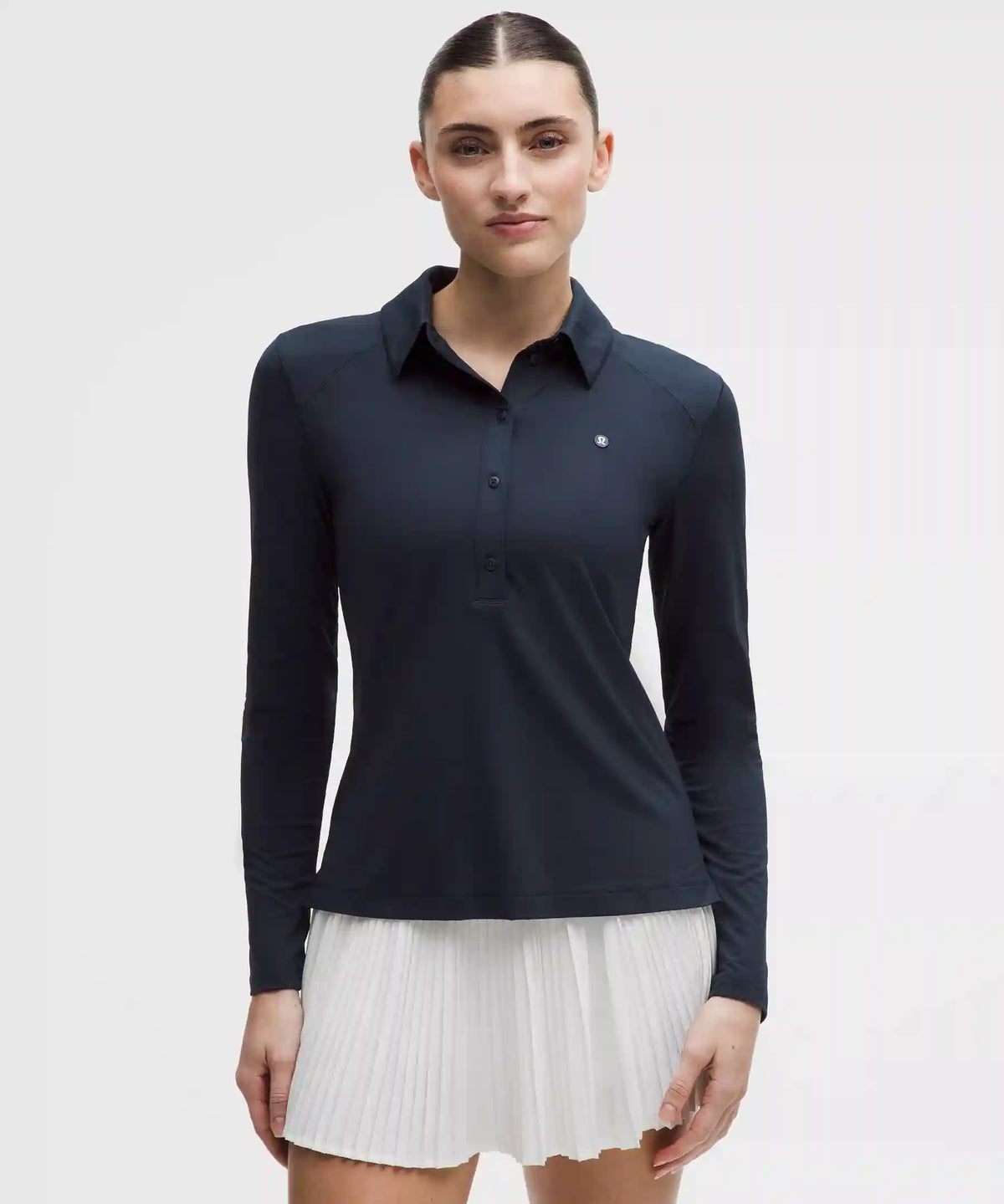 Quick-Dry Long-Sleeve Polo Shirt *Straight Hem