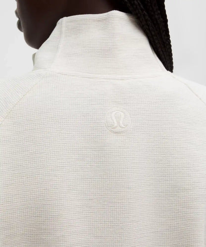 Scuba Cropped Funnel-Neck Half Zip *Waffle