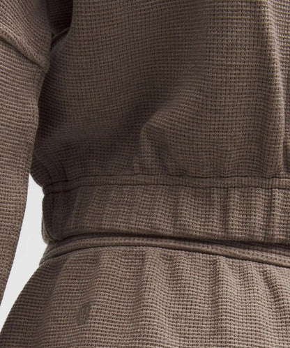 Scuba Cropped Funnel-Neck Half Zip *Waffle