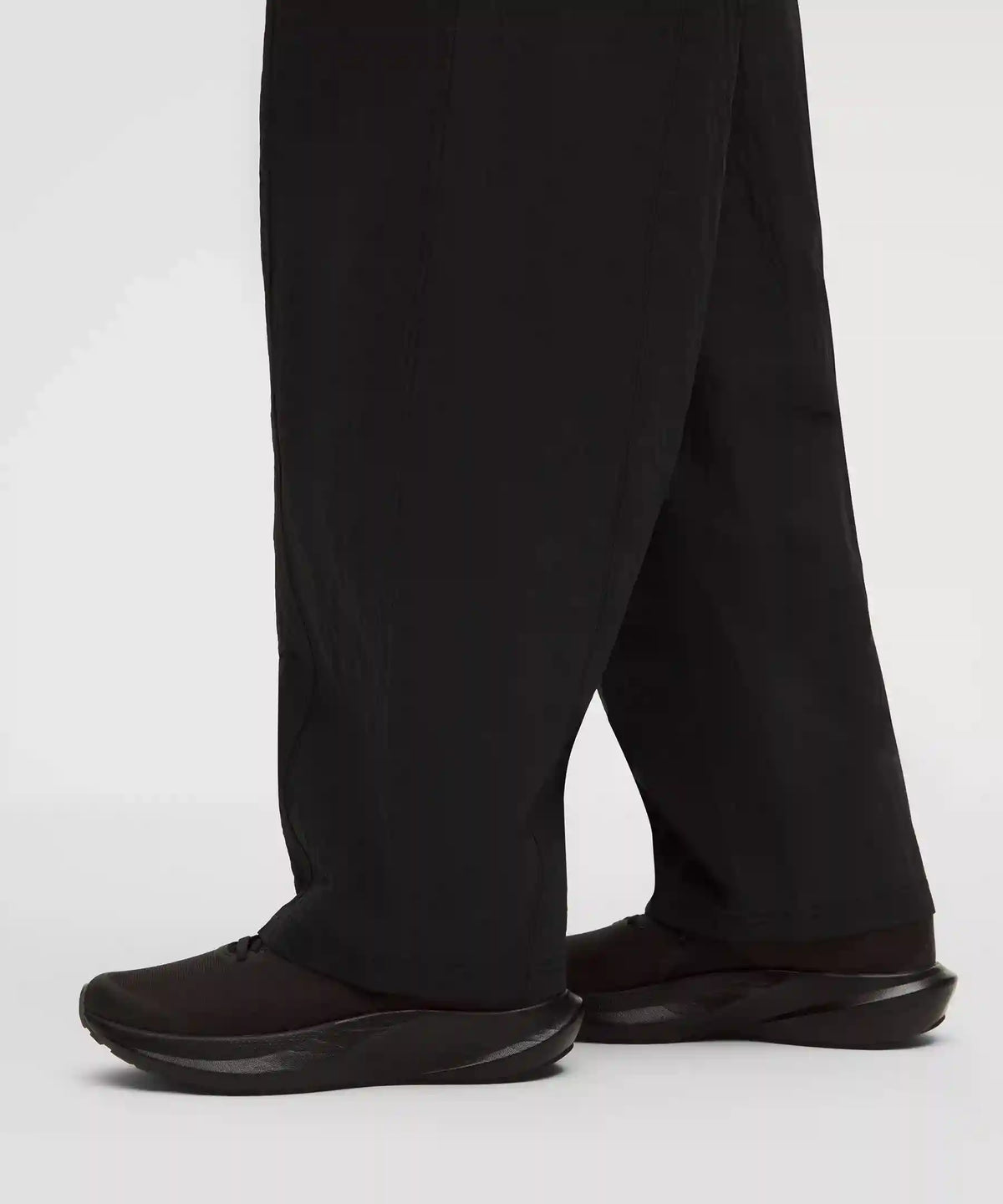 Crinkle Nylon Mid-Rise Barrel-Leg Pant
