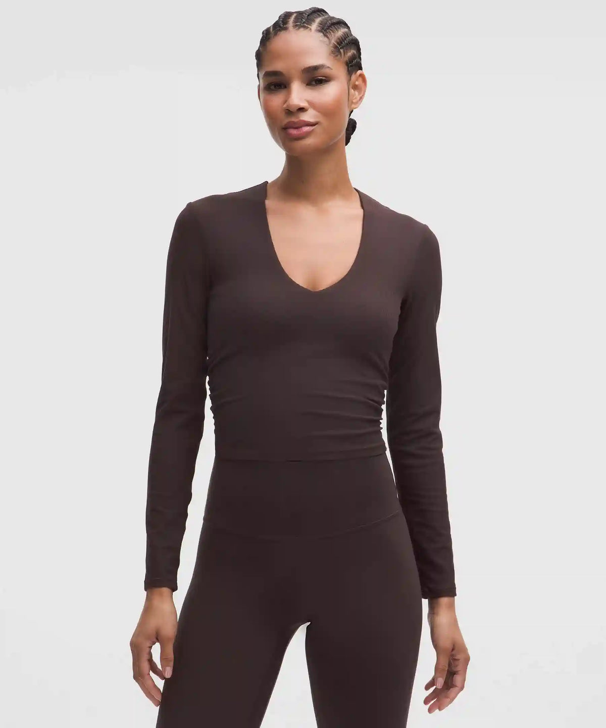 All It Takes Ribbed Nulu V-Neck Long-Sleeve Shirt *B-D Cups