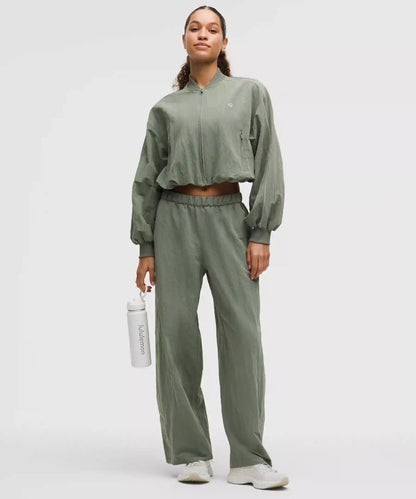 Crinkle Nylon Mid-Rise Track Pant *Wordmark