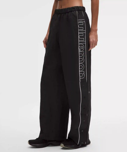 Crinkle Nylon Mid-Rise Track Pant *Wordmark